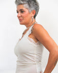 Canotta Micro Cashmere Pizzo