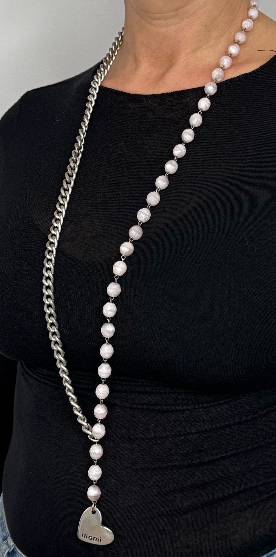 Collana Cèline silver con cristalli – Gioiello artigianale nickel