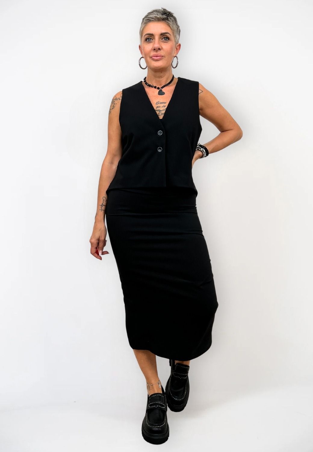 Gonna Parigi Tubino Arricciatura Laterale Zip STUFF