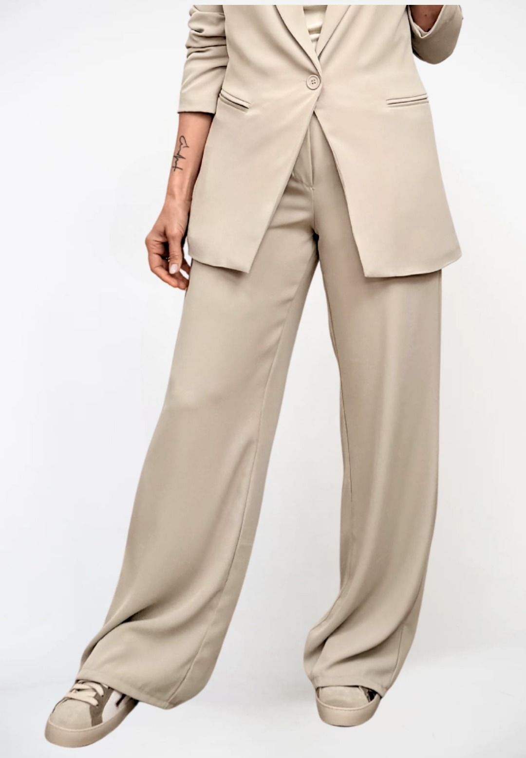 Pantalone Palazzo Essenziale Sabbia TG 1
