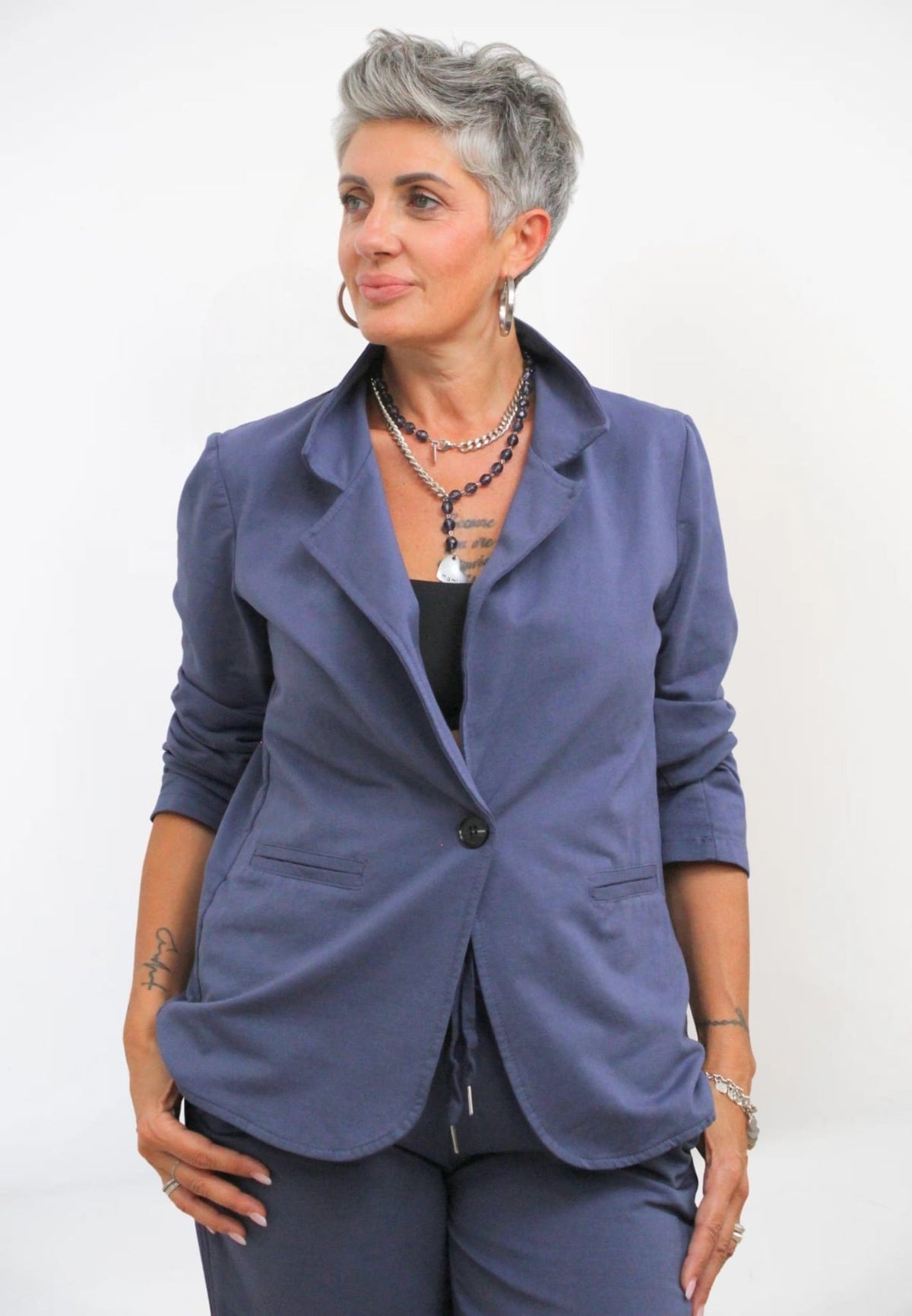 Blazer in Felpa di Cotone