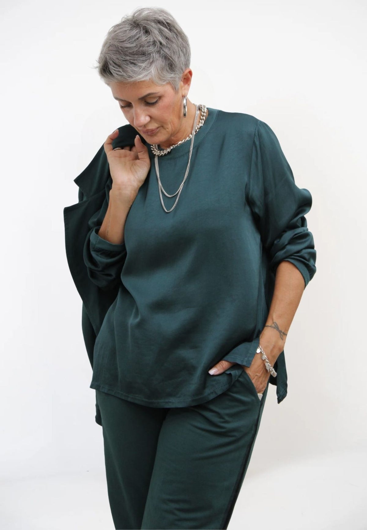 Blusa Girocollo Satin
