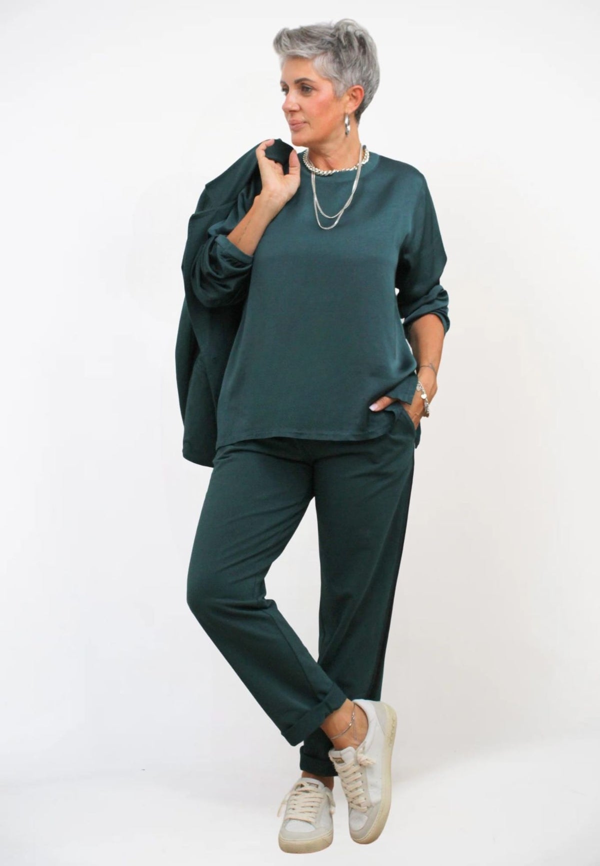 Blusa Girocollo Satin