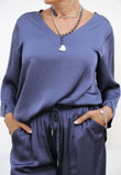 Blusa Scollo V Satin Plus