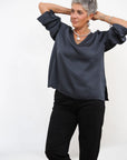 Blusa Scollo V Satin Plus