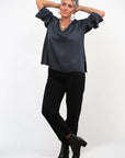 Blusa Scollo V Satin Plus