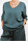 Blusa Scollo V Satin Plus