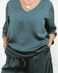 Blusa Scollo V Satin Plus