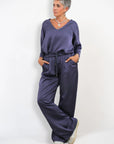 Blusa Scollo V Satin Regular