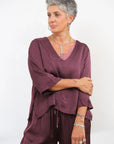 Blusa Scollo V Satin Regular