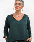 Blusa Scollo V Satin Regular