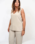 Blusa Smanicata Essenziale Sabbia TG3 IMP