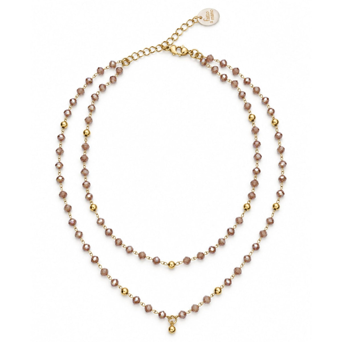 Collana Cristallina Doppia Gold