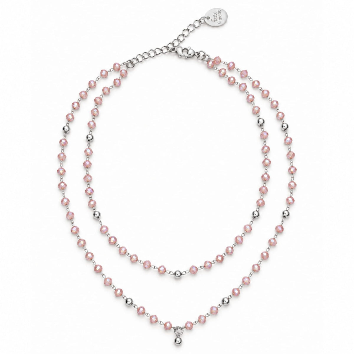 Collana Cristallina Doppia Silver