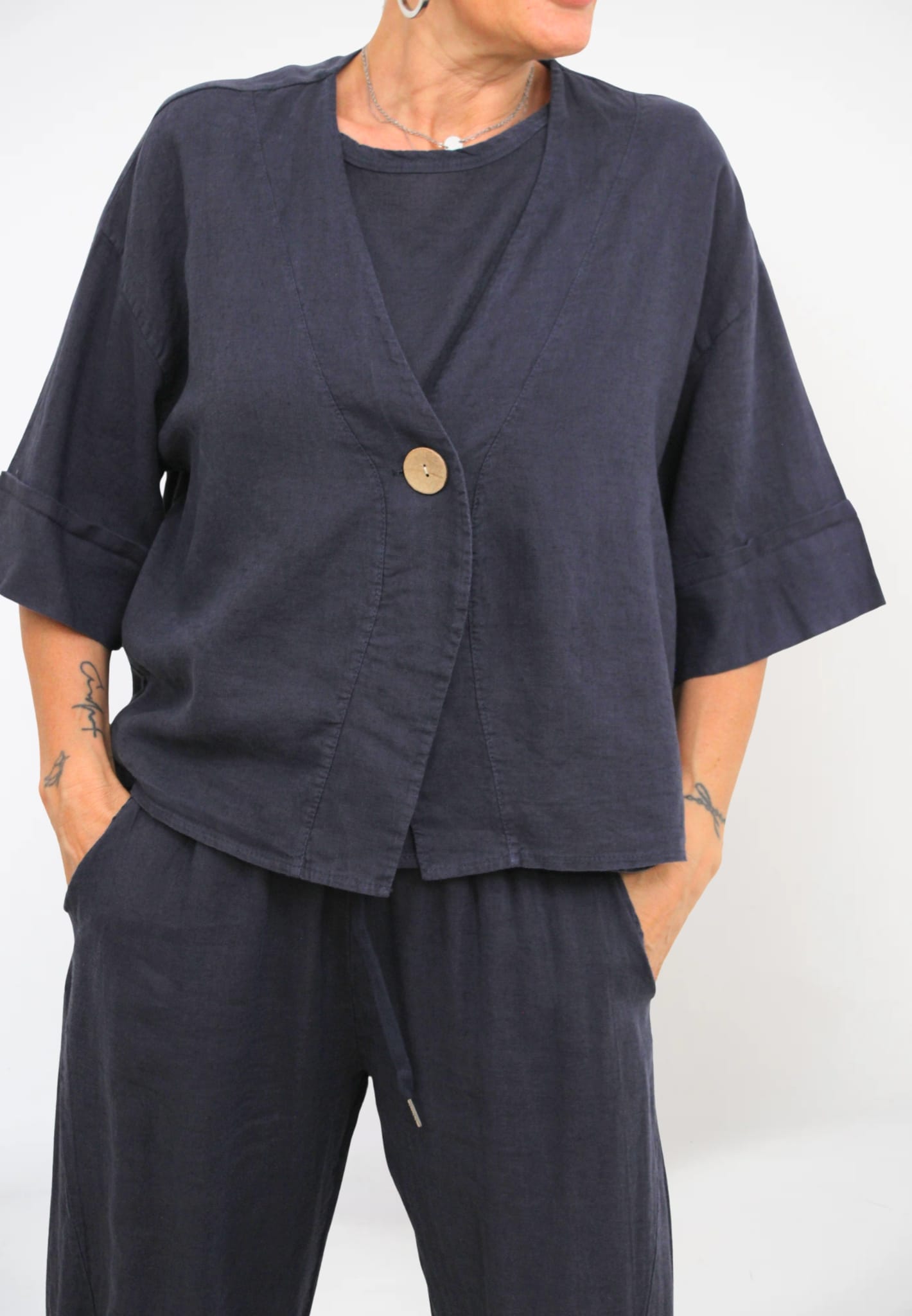 Giacca Camicia Lino
