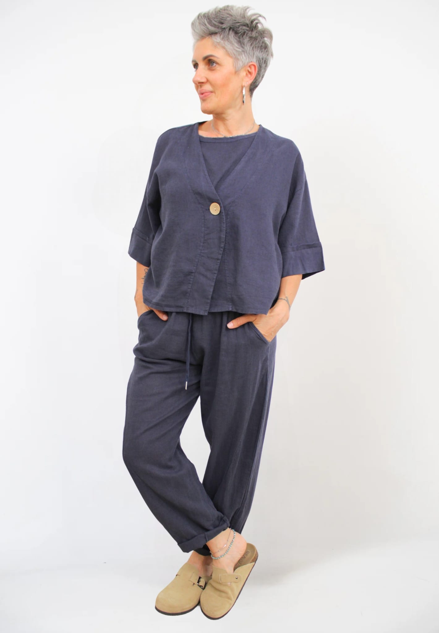 Giacca Camicia Lino