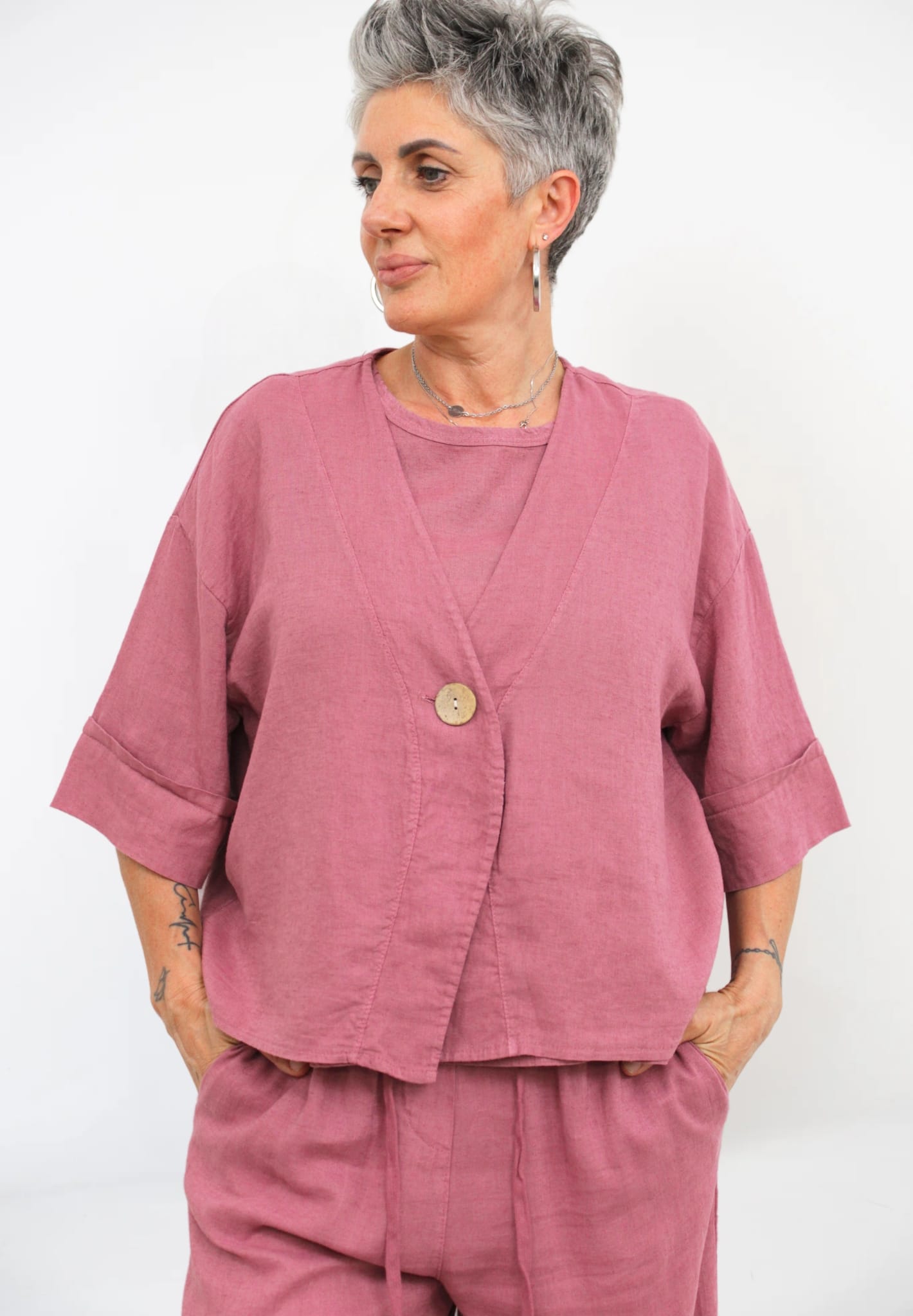Giacca Camicia Lino