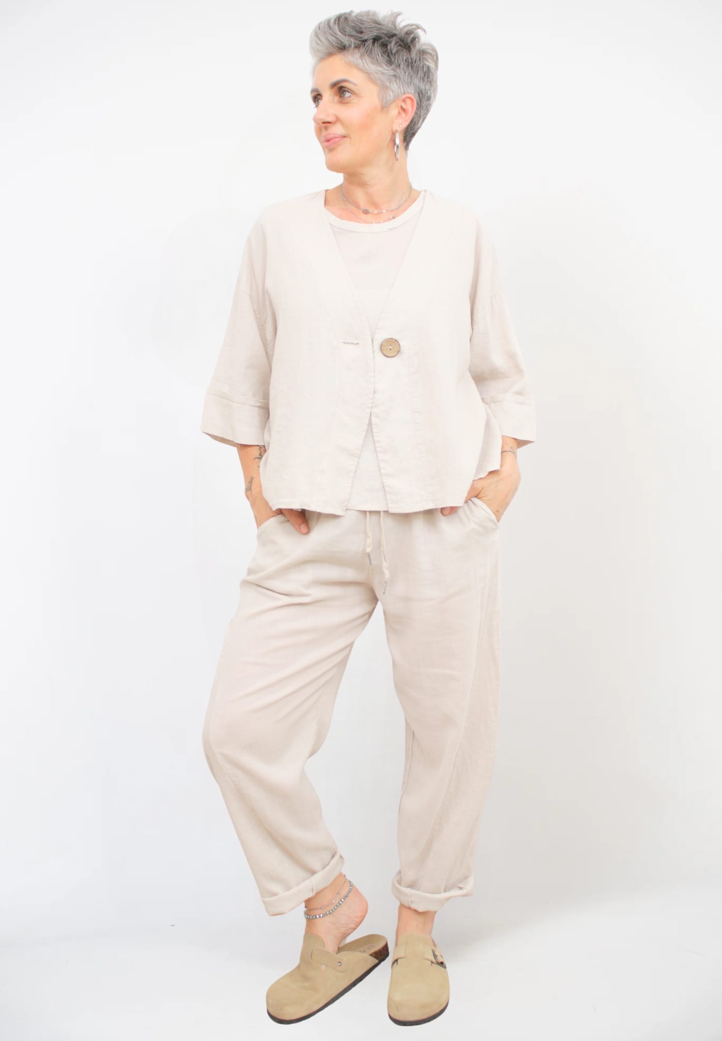 Giacca Camicia Lino