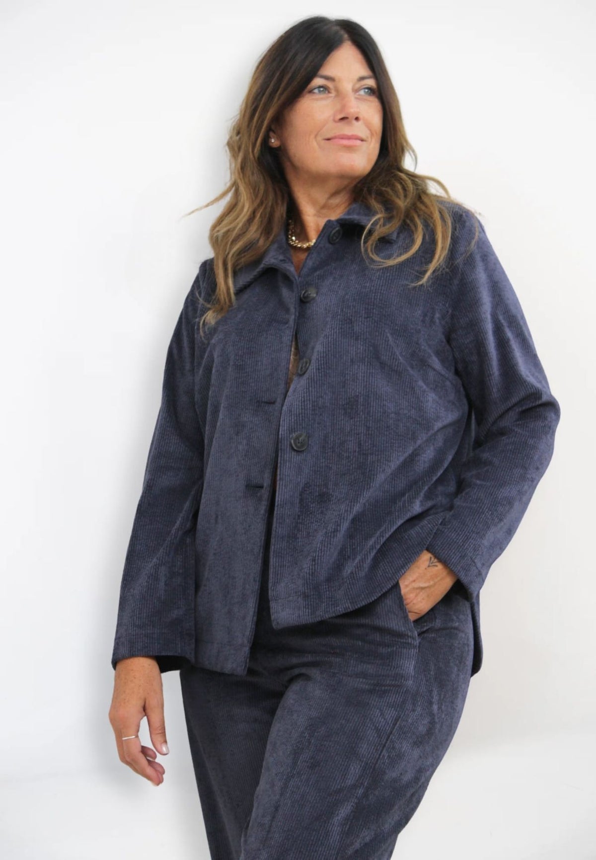 Giacca Camicia Velluto
