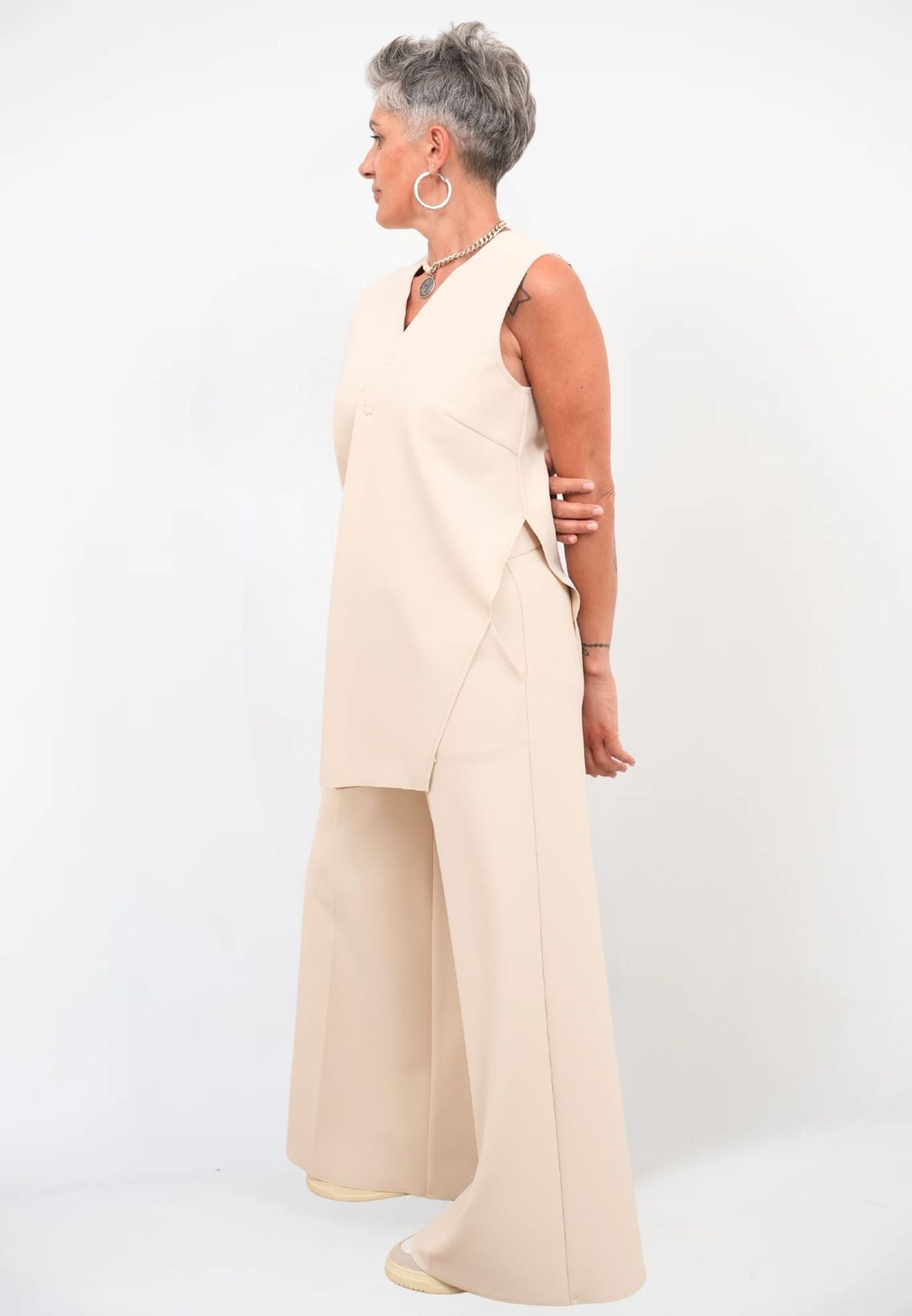 Gilet Lungo Crepe