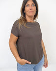 Maglia Scollo a Barchetta Manica Corta