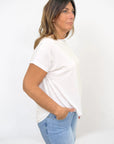 Maglia Scollo a Barchetta Manica Corta