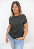 Maglia Scollo a Barchetta Manica Corta