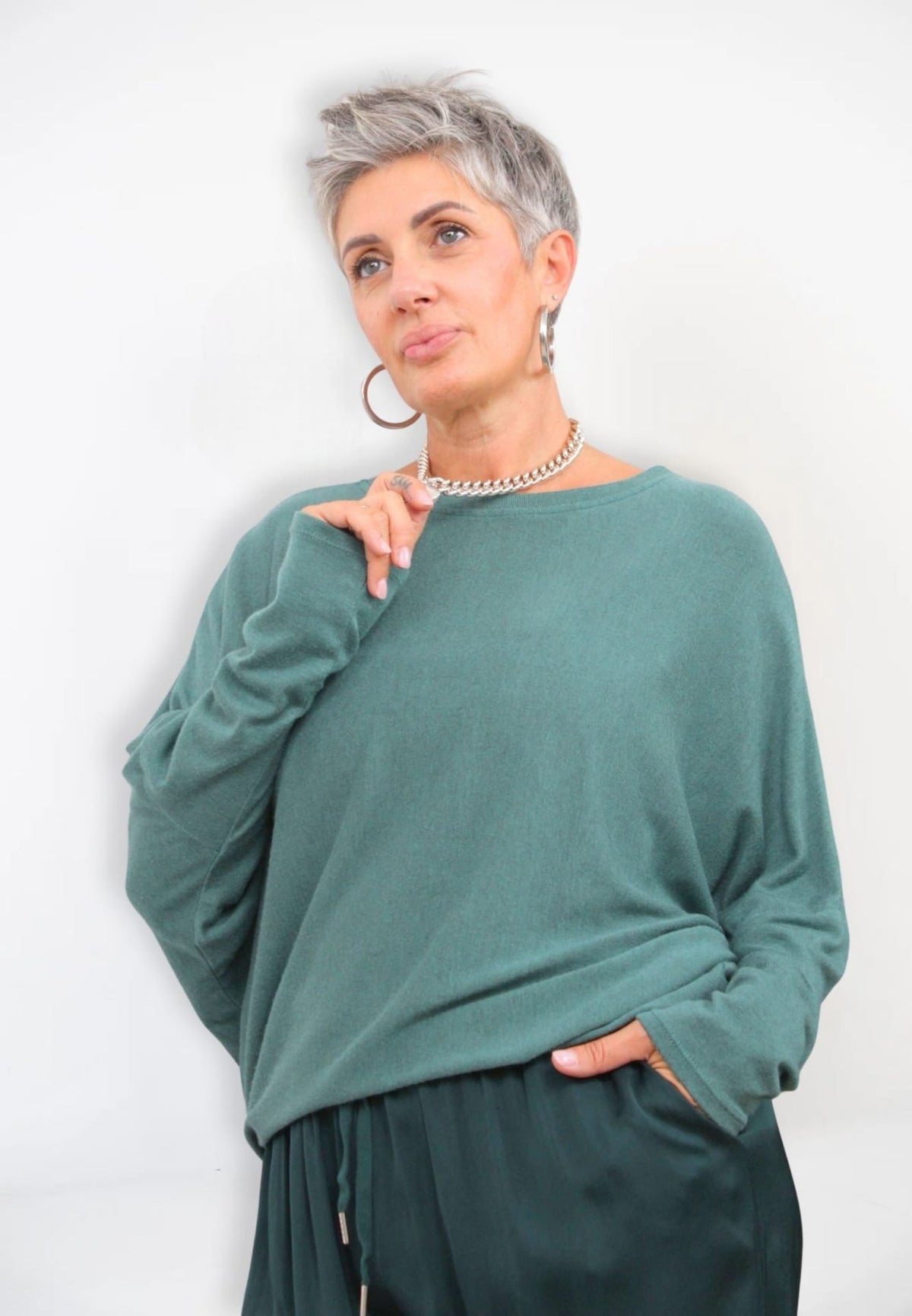 Maglia Ampia Misto Viscosa Lana