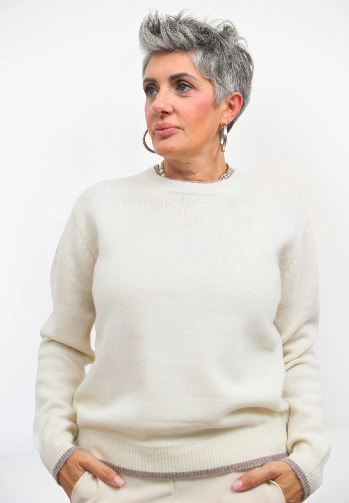 Maglione in Lana Contrasto