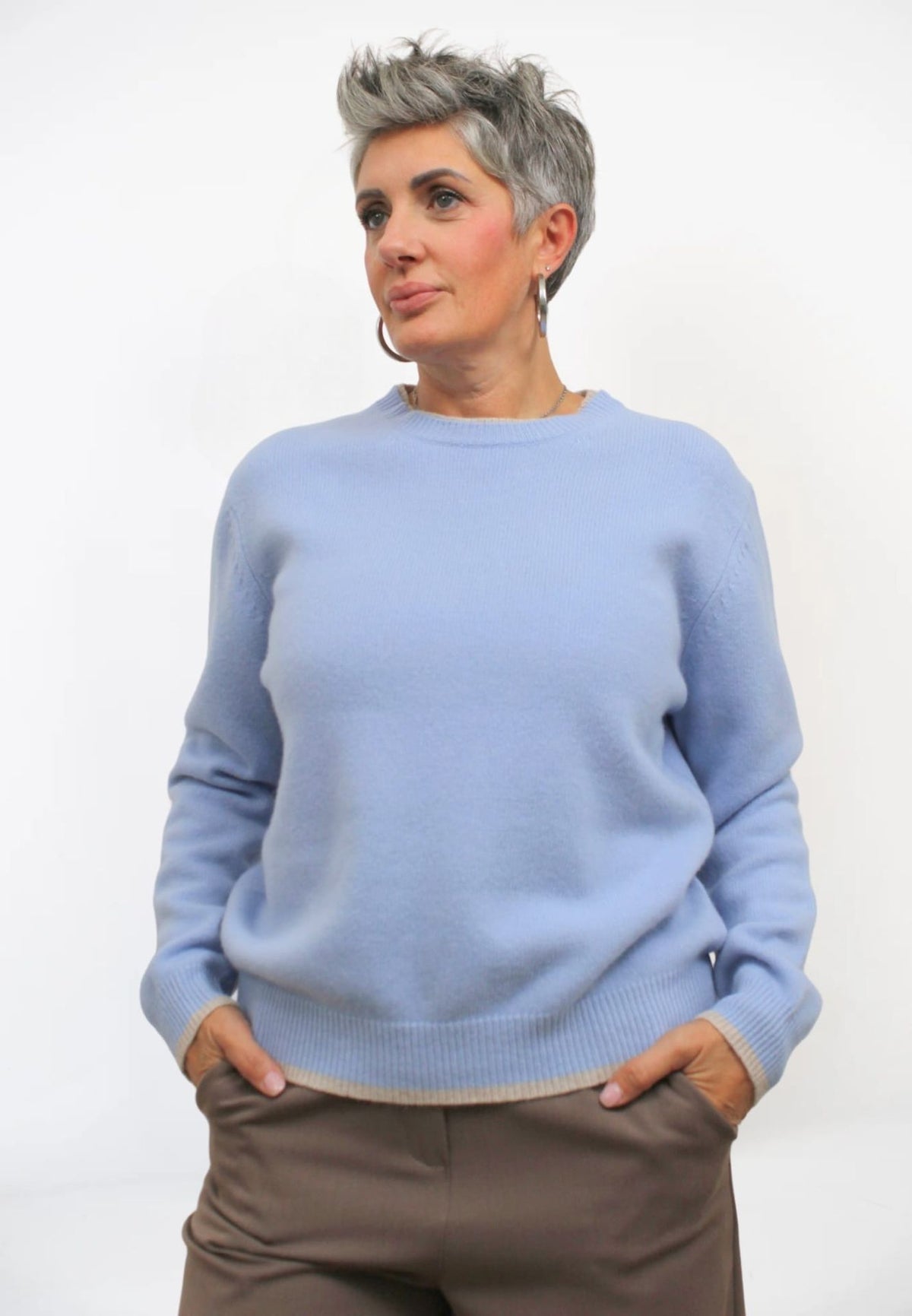 Maglione in Lana Contrasto
