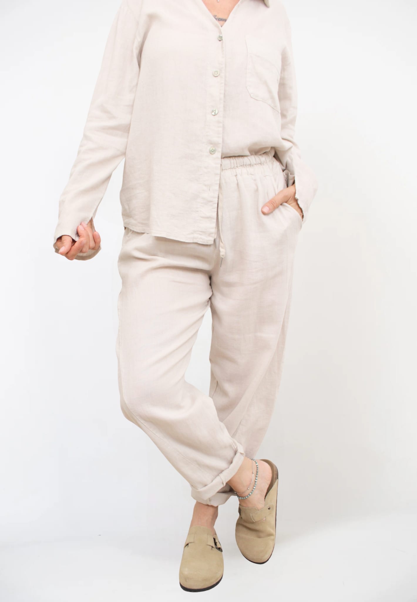 Pantalone Carrot Lino