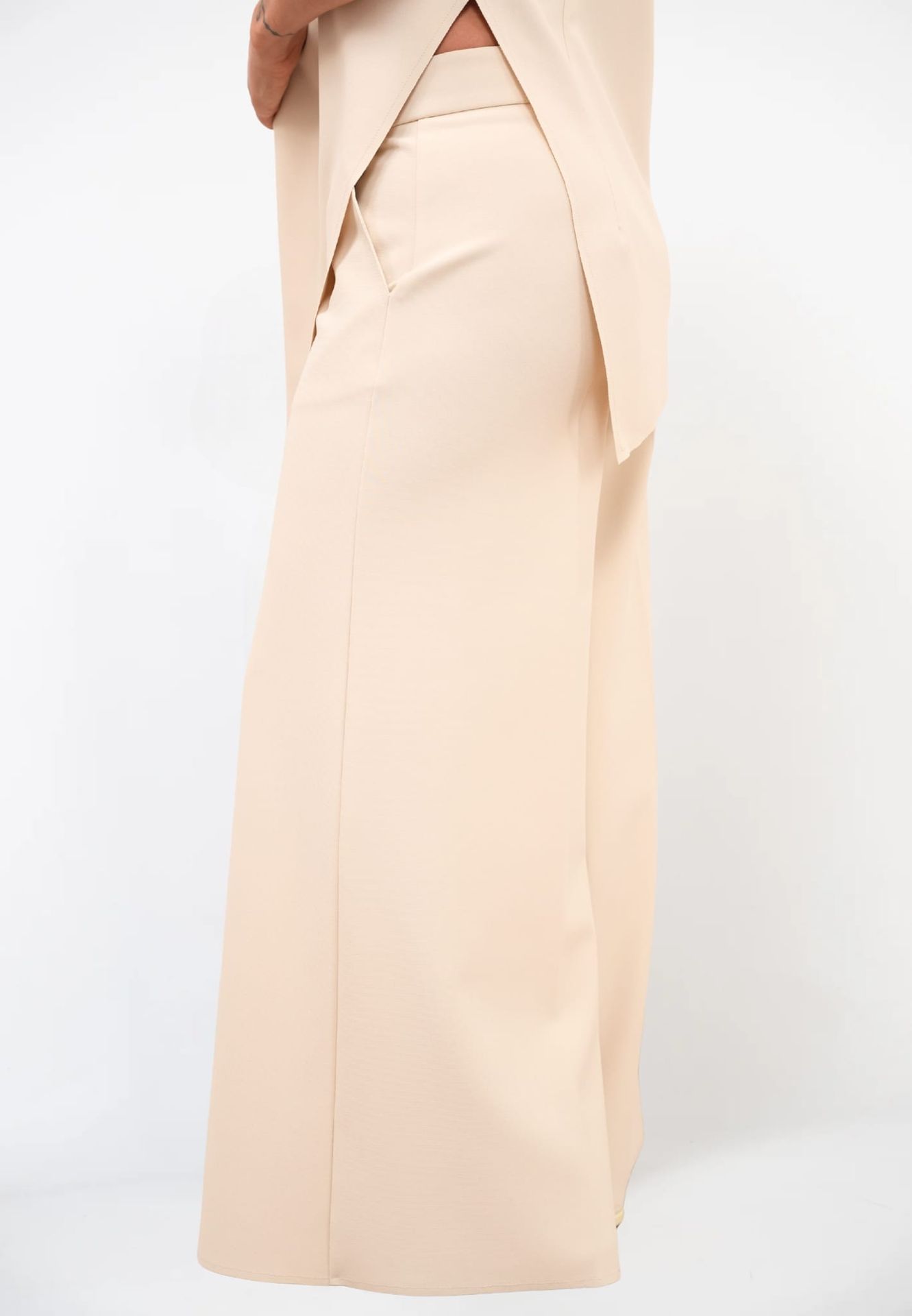 Pantalone Palazzo Zip Crepe