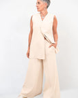 Pantalone Palazzo Zip Crepe