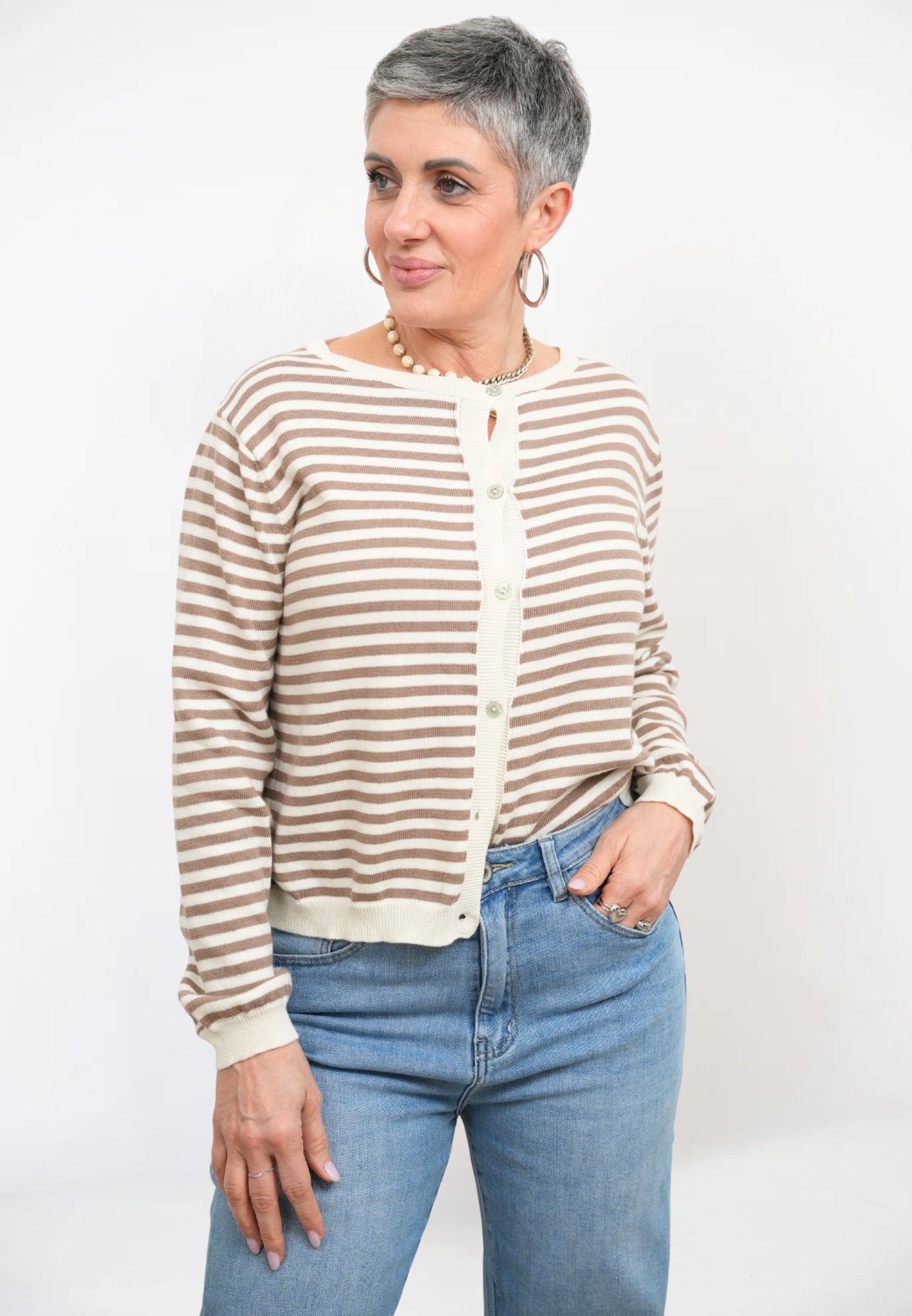 Cardigan Donna Righe