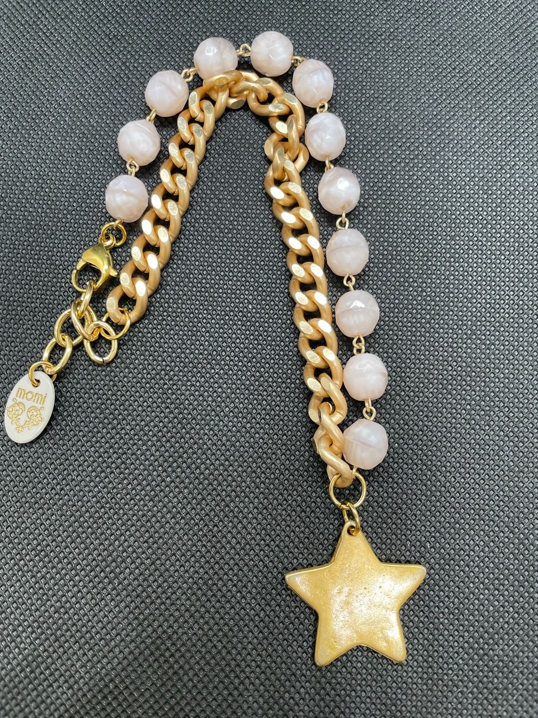 Daisy Necklace - Gold - Rose Quartz