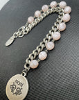 Daisy Necklace - silver - rose quartz