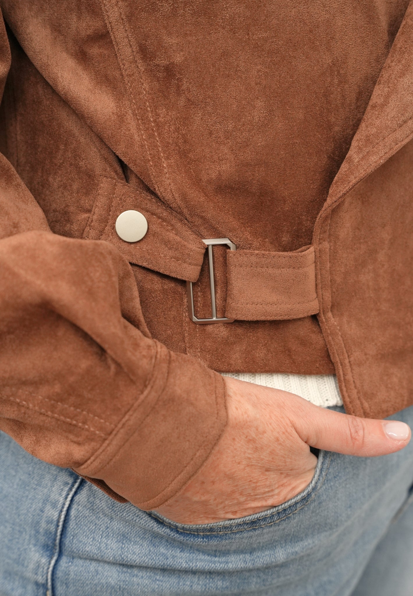 Giubbotto Effetto Scamosciato