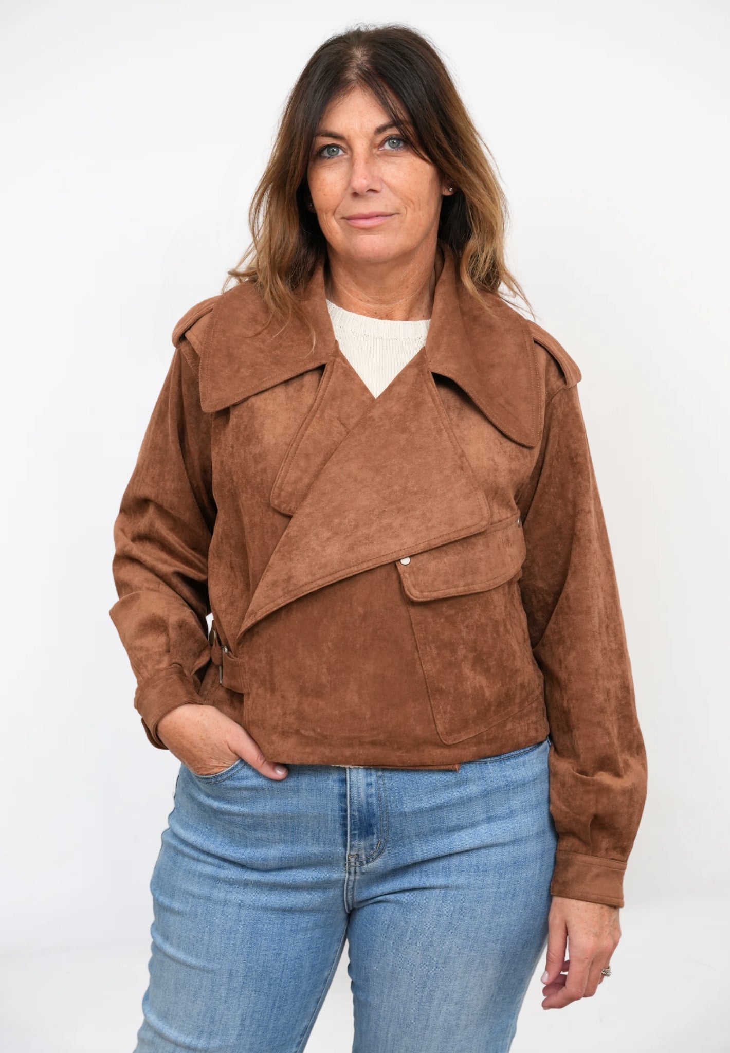 Giubbotto Effetto Scamosciato