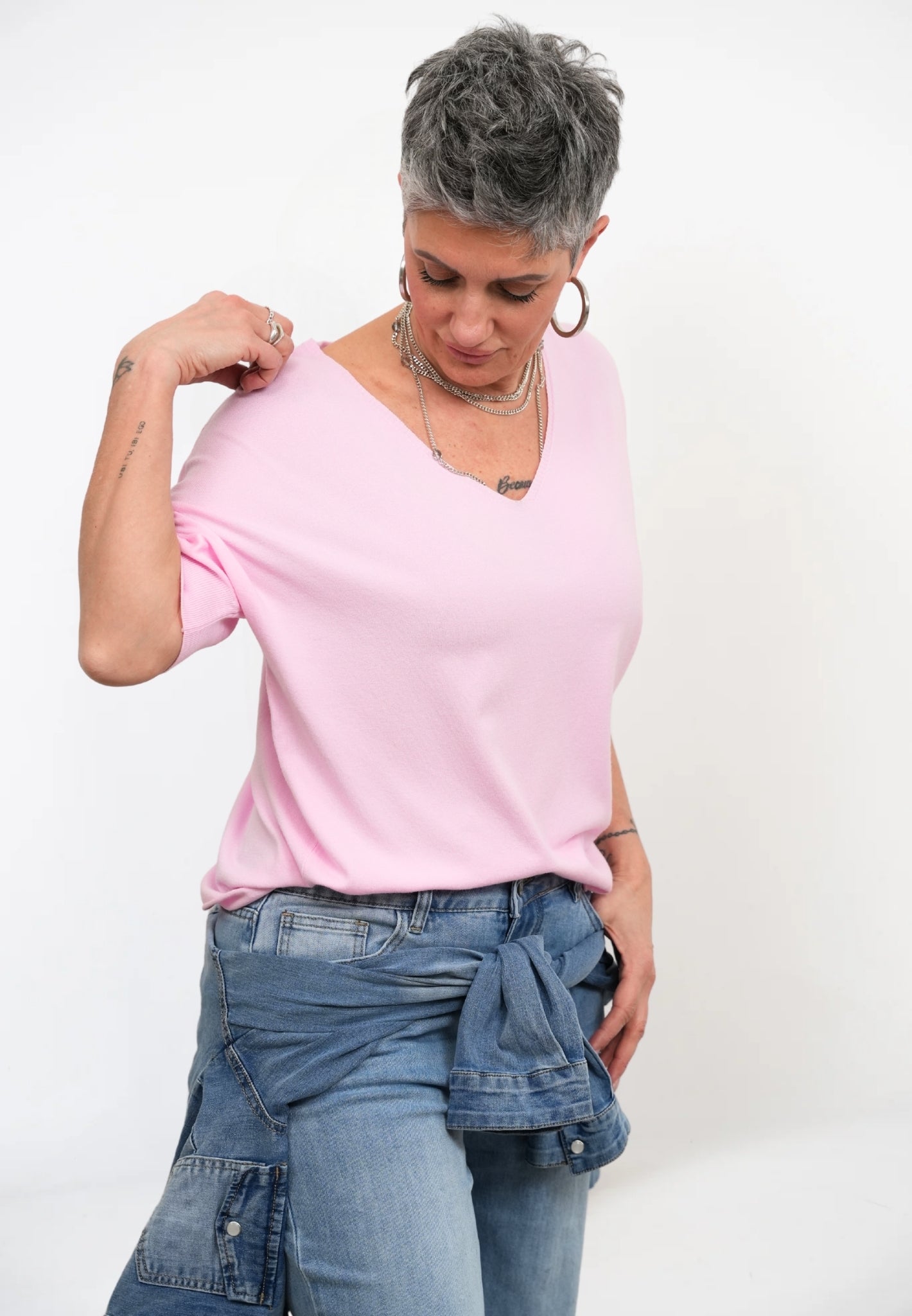 Maglia Scollo V Nuvola