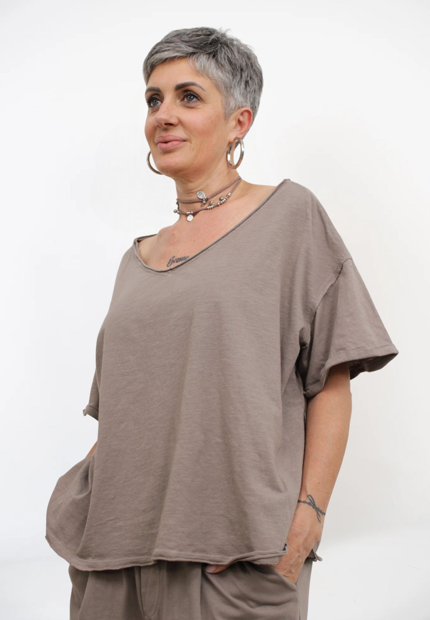 Maglia a Scatola a Scollo a V