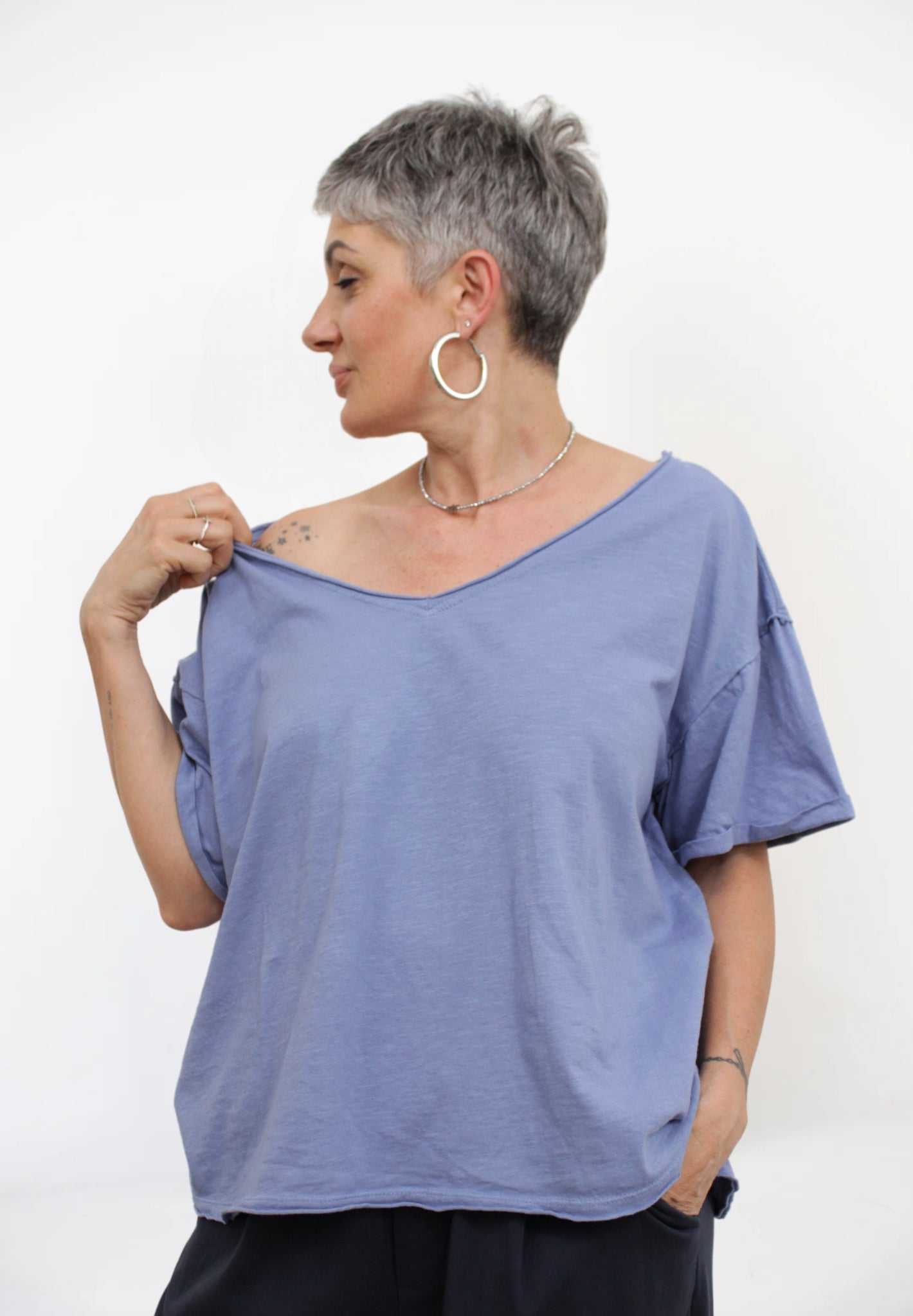 Maglia a Scatola a Scollo a V