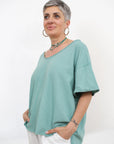 Maglia a Scatola a Scollo a V