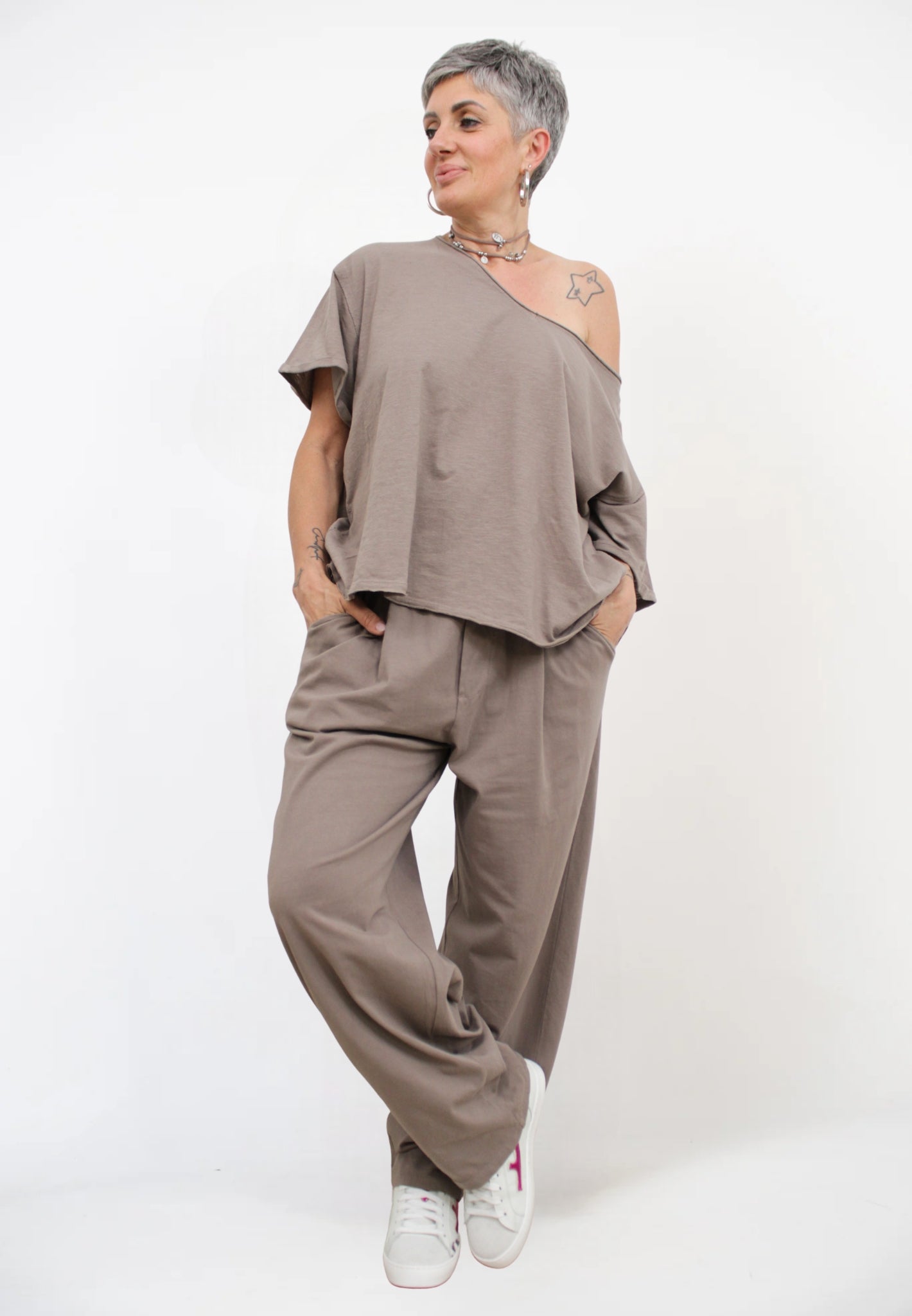 Maglia a Scatola a Scollo a V
