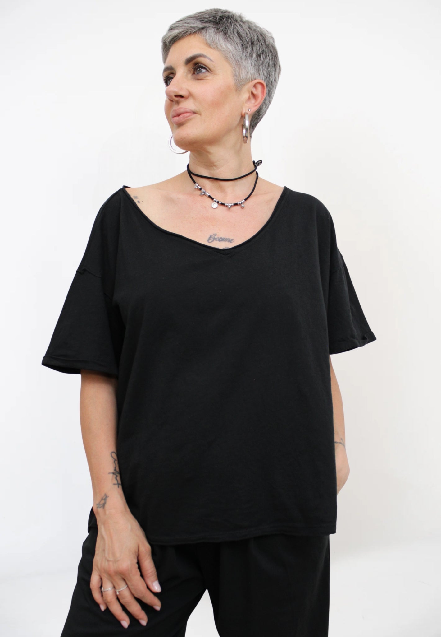 Maglia a Scatola a Scollo a V