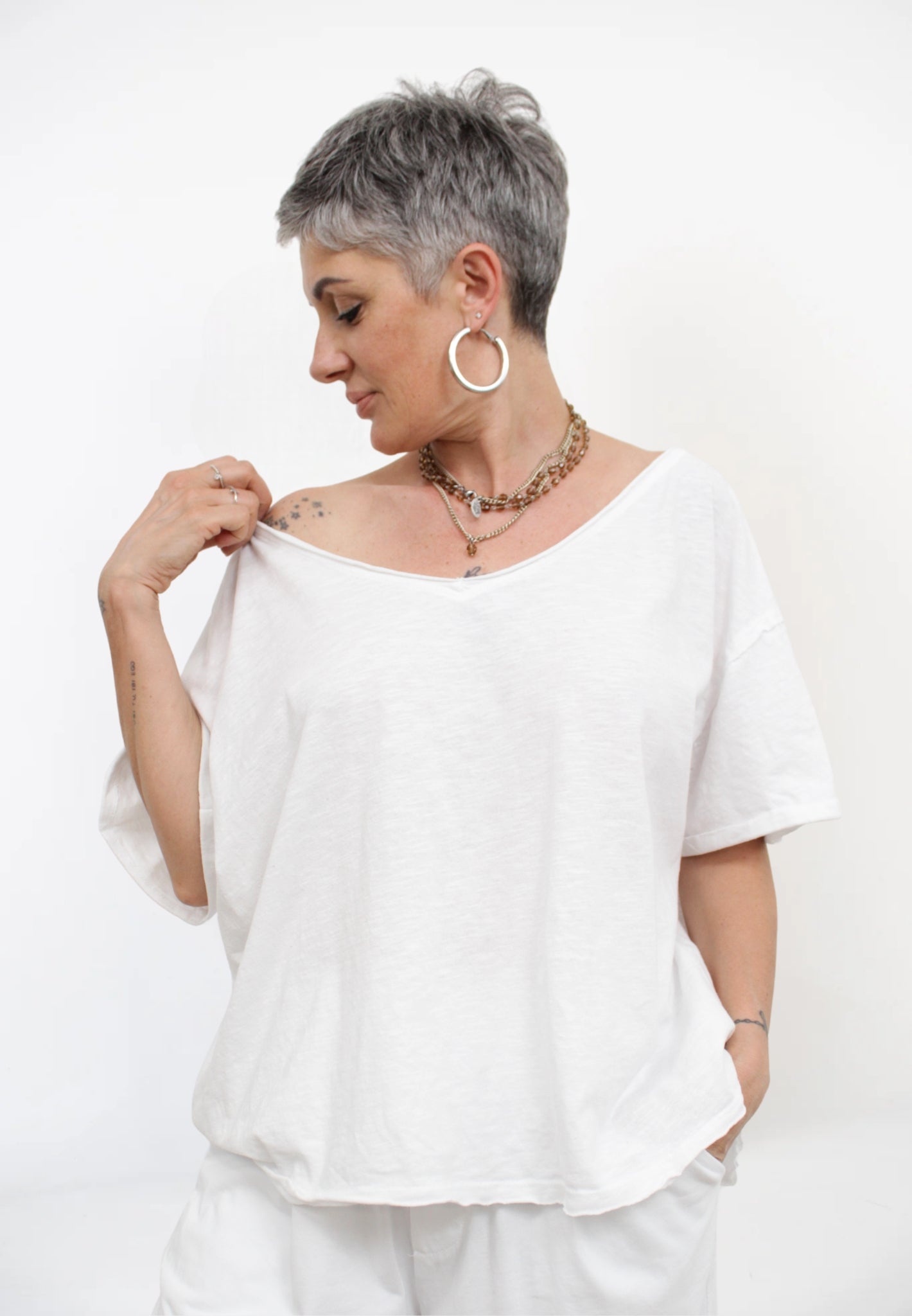 Maglia a Scatola a Scollo a V