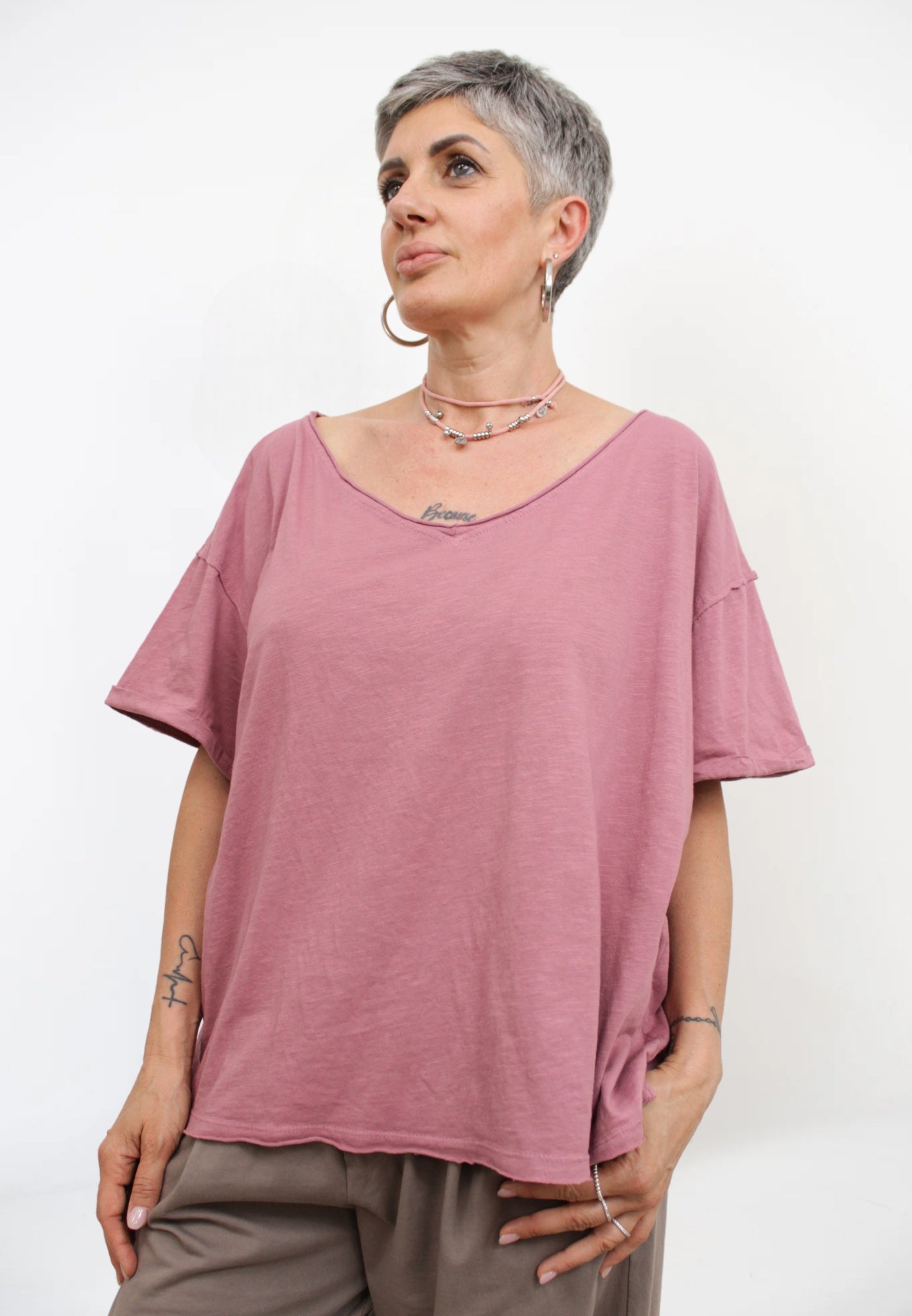 Maglia a Scatola a Scollo a V