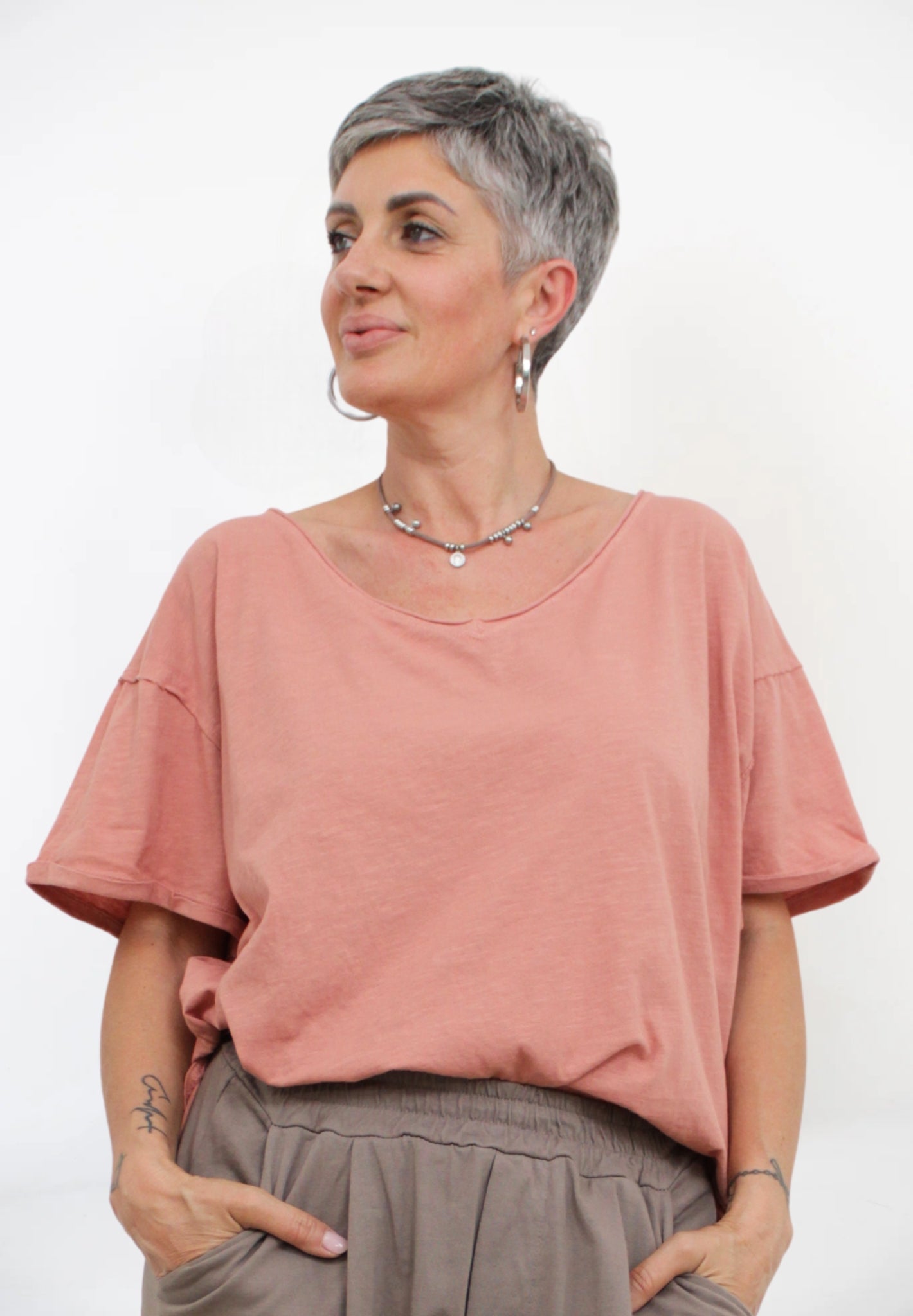 Maglia a Scatola a Scollo a V